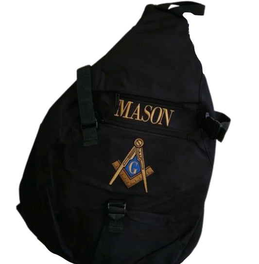 Black Masonic Sling Backpack