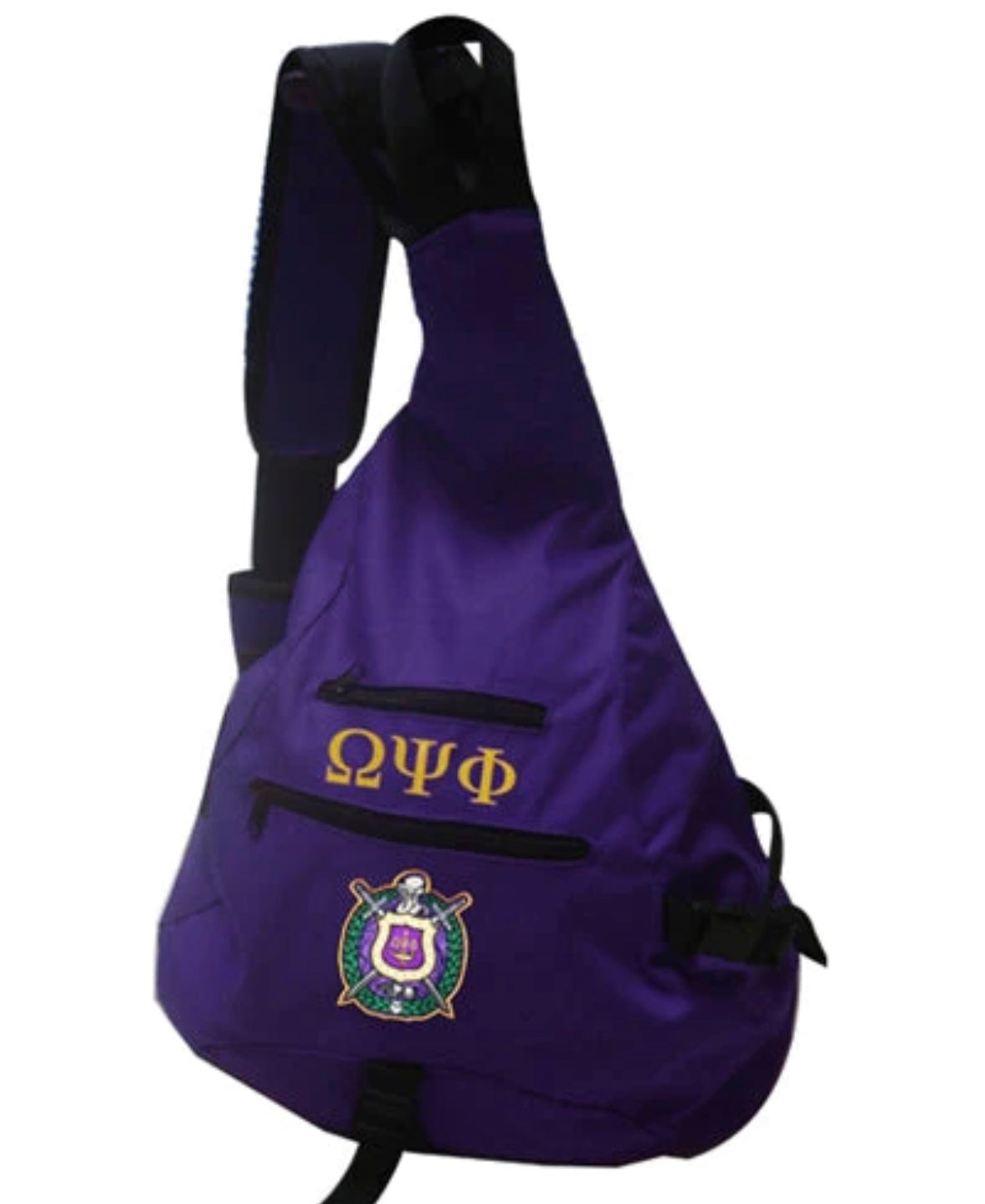 Purple Omega Psi Phi Sling Backpack