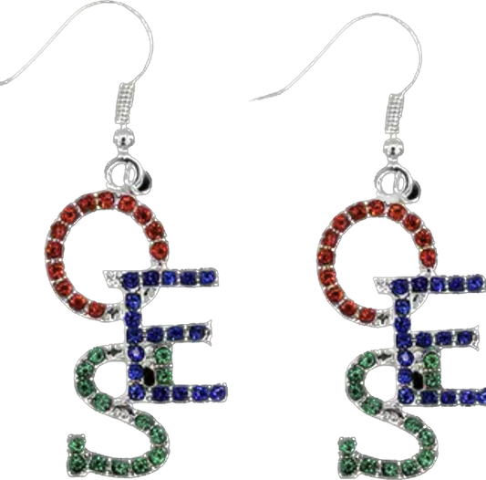 OES Colorful Overlapping Earrings with Necklace