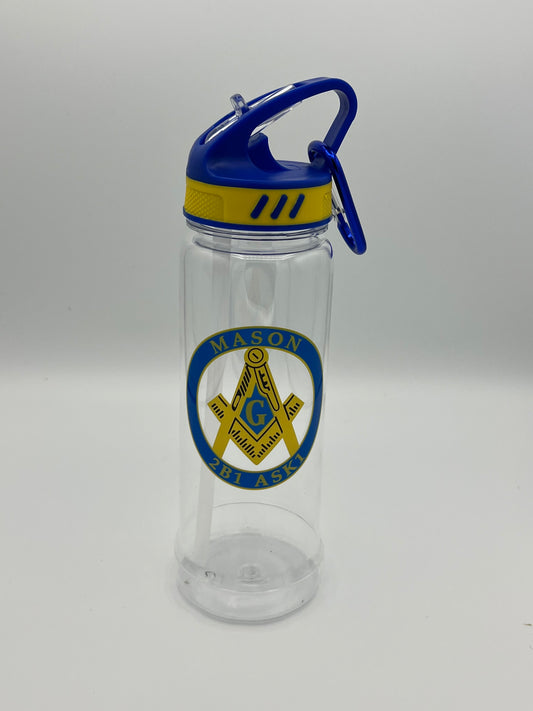 Clear Masonic Water Bottle