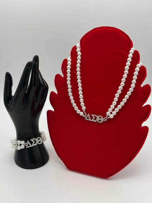 DST Pearl Bracelet and Necklace Combo